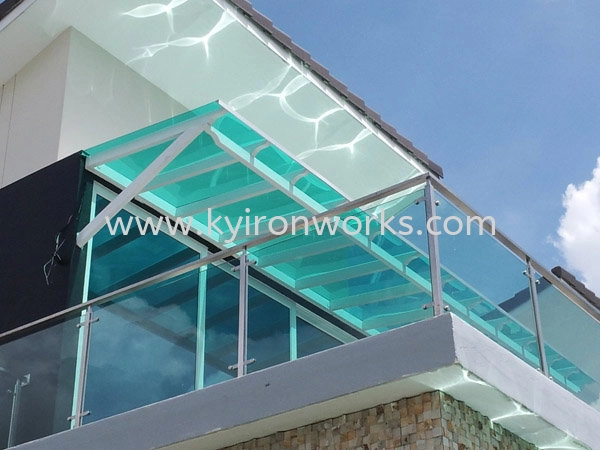 Mild Steel Polycarbonate Green Clear Colour(3mm-Solid)Pergola Roof Awning -Frame&Arm Ms 1 1/2x3(1.6) or Ms 2x4(1.6) Hollow ,Bean 2x5(1.9) Hollow