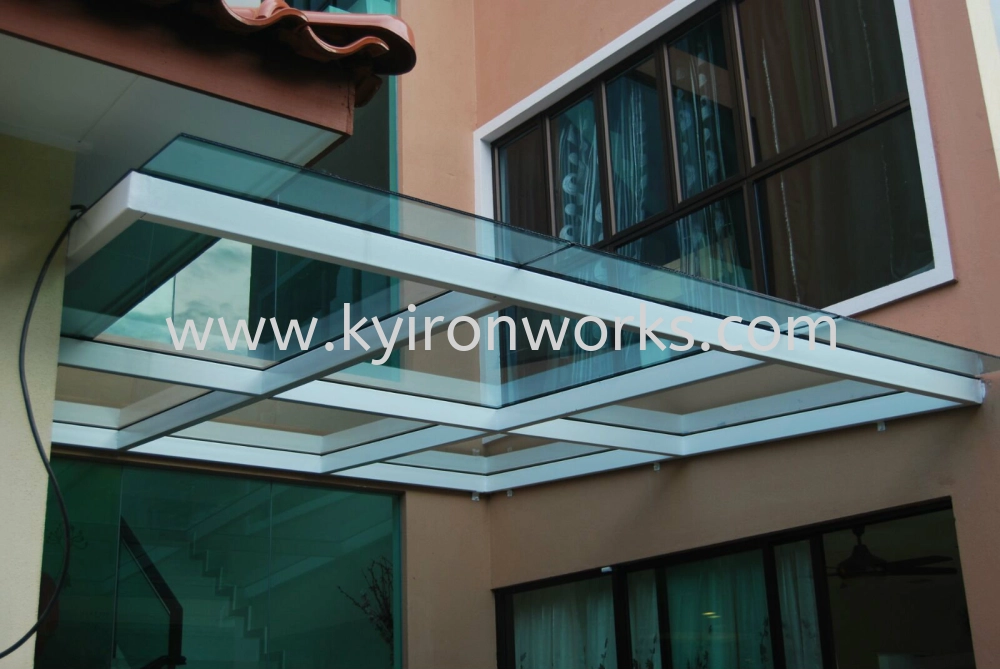 Mild Steel Laminate Glass(10mm)Awning-Frame Ms 2x4(1.9)Hollow