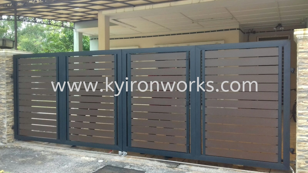 Mild Steel Frame Bundle Aluminium Main Gate(Folding/Swing)