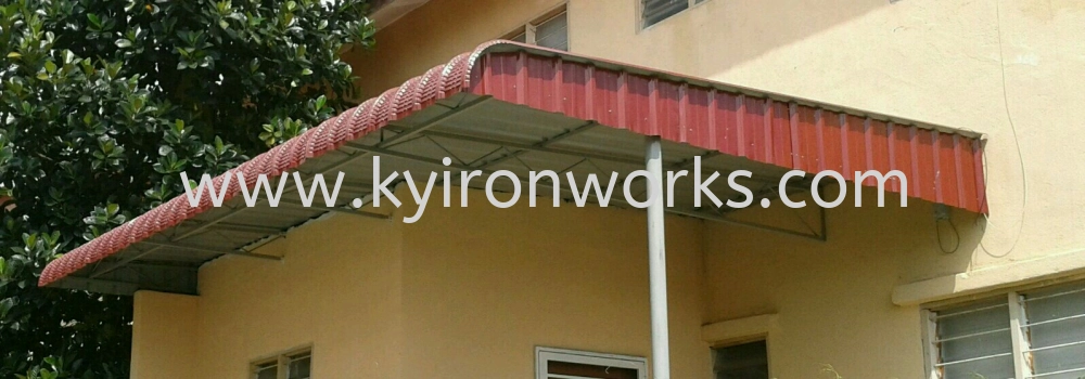 Mild Steel G28(0.35mm)Metal Ajiyar Awning- Frame&Bean Ms 1x1(1.0),Ms 1/2 X1/2(1.0)Hollow ,Pillar 1 1/2 Inchi Round Hollow 