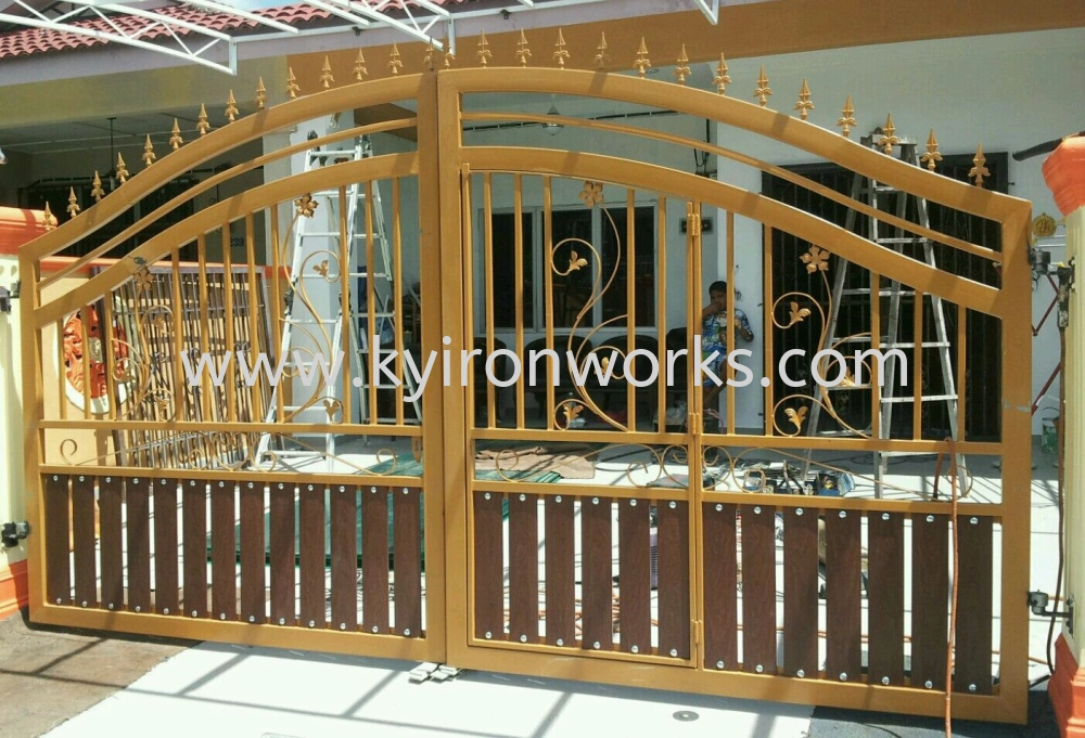 Mild/Wrought iron aluminium Main Gate (Folding/Swing)