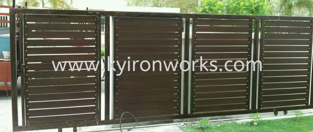 Mild Steel Frame Bundle Aluminium Main Gate(Folding/Swing)