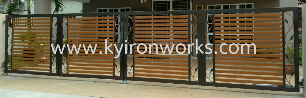 Mild Steel Main Gate with Wrought iron Flower (Swing/Folding)