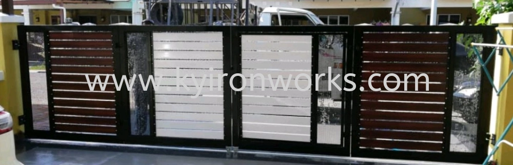 Wrought Iron Aluminium/Diamond Net Main Gate (Folding/Swing)