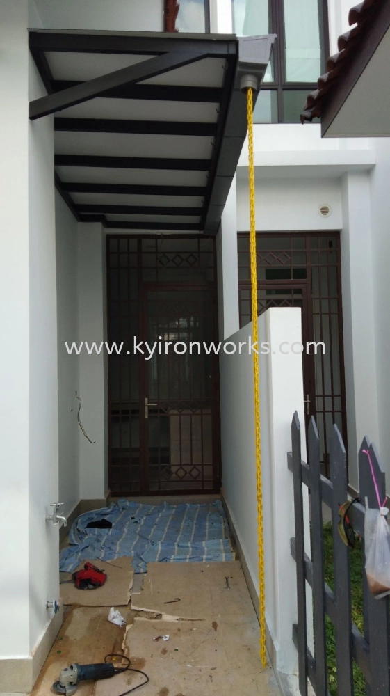 Mild Steel Aluminium Composite Panel (ACP 4mm)Pergola Roof Awning -Frame & Bean Ms 1 1/2x3(1.6) or Ms 2x4(1.6) Hollow with PVC Gutter 