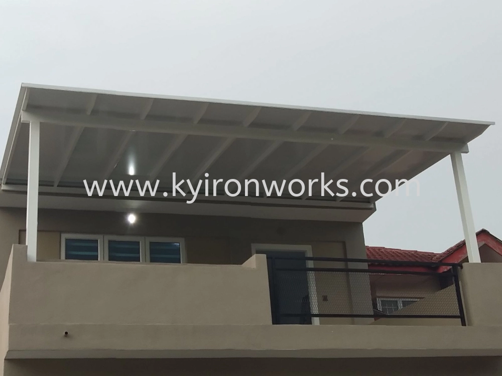 Mild Steel Aluminium Composite Panel (ACP 4mm)Pergola Roof Awning -Frame Ms 1 1/2x3(1.6) or Ms 2x4(1.6) Hollow ,Bean Ms 2x5(1.9)Hollow,Pillar Ms 4x4(1.9)Hollow 