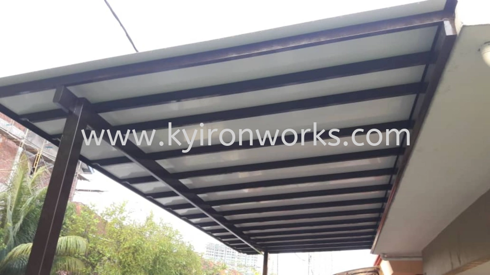 Mild Steel Aluminium Composite Panel (ACP 4mm)Pergola Roof Awning -Frame Ms 1 1/2x3(1.6) or Ms 2x4(1.6) Hollow ,Bean Ms 2x5(1.9)Hollow,Pillar Ms 4x4(1.9)Hollow 