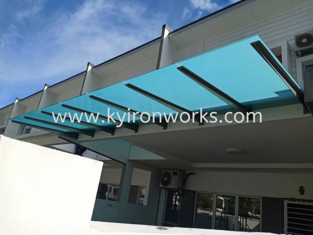 Mild Steel Laminate Glass Awning-Frame Ms IBean 