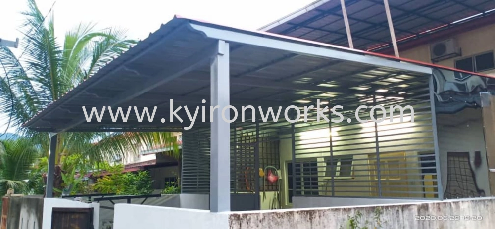 Mild Steel G28(0.35mm)Metal Deck Awning- Frame Ms 1 1/2x3(1.6),Ms 1X1(1.0)Hollow ,Bean Ms 2x4(1.6)Hollow ,Pillar Ms 4x4(1.6)Hollow 