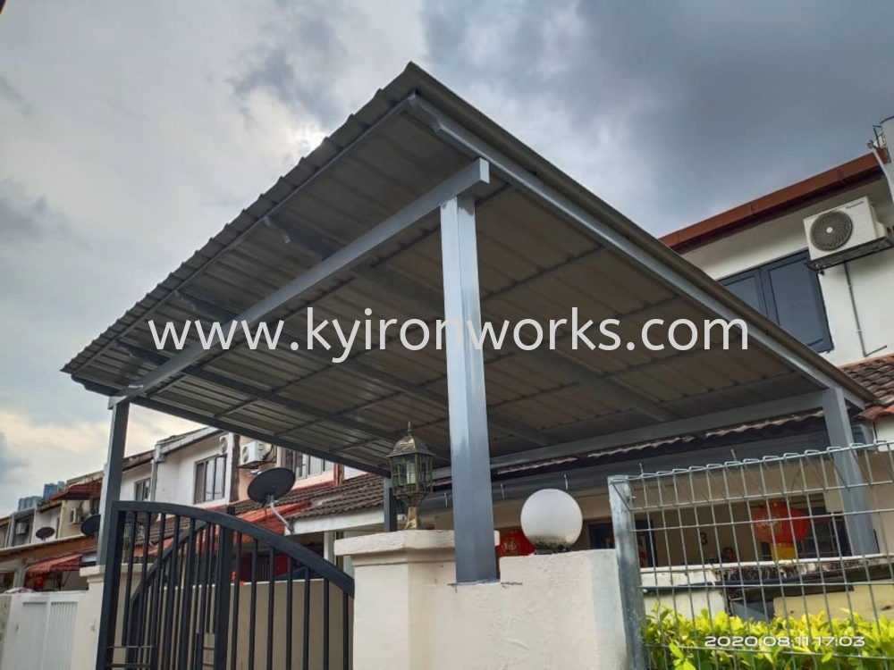 Mild Steel G28(0.35mm)Metal Deck Awning- Frame Ms 1 1/2x3(1.6),Ms 1X1(1.0)Hollow ,Bean Ms 2x4(1.6)Hollow ,Pillar Ms 4x4(1.6)Hollow 