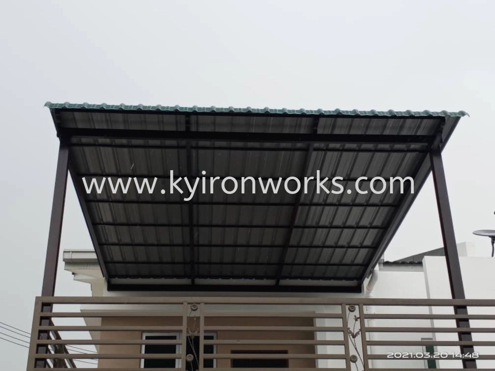 Mild Steel G28(0.35mm)Metal Deck Awning- Frame Ms 1 1/2x3(1.6),Ms 1X1(1.0)Hollow ,Bean Ms 2x4(1.6)Hollow ,Pillar Ms 4x4(1.6)Hollow 