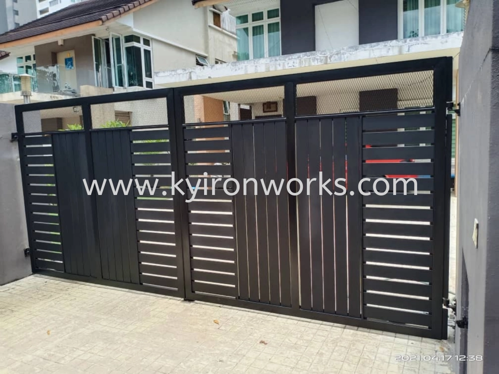 Mild Steel Aluminium/Diamond Net Main Gate (Folding/Swing)
