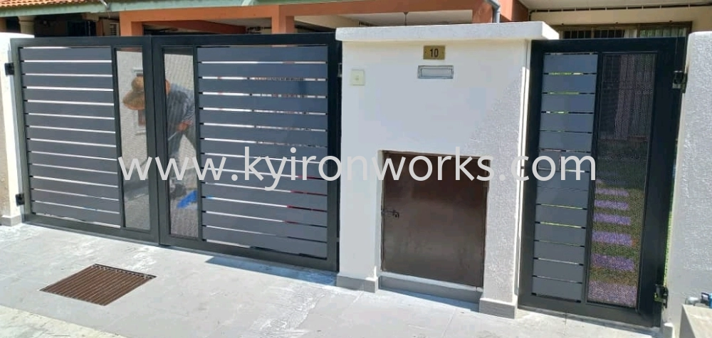 Mild Steel Aluminium/Diamond Net Main Gate (Folding/Swing)