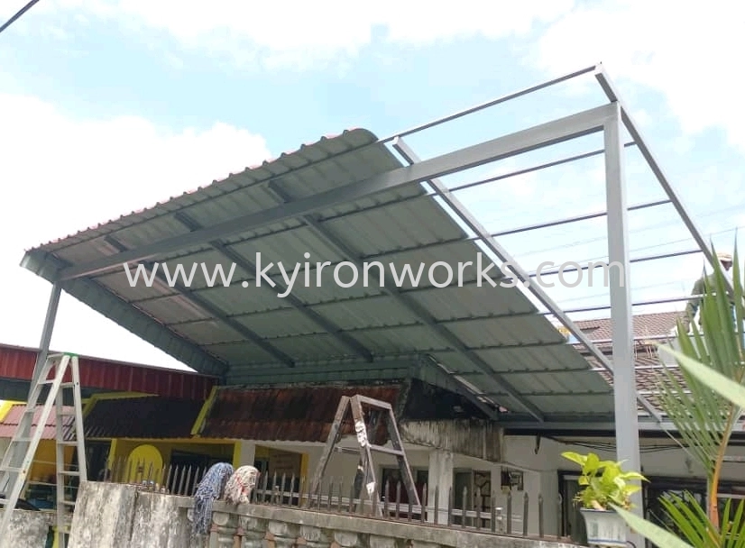 Mild Steel G28(0.35mm)Metal Deck Awning- Frame Ms 1 1/2x3(1.6),Ms 1X1(1.0)Hollow ,Bean Ms 2x4(1.6)Hollow ,Pillar Ms 4x4(1.6)Hollow 