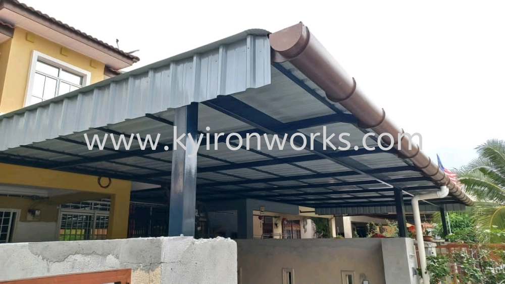 Mild Steel G28(0.35mm)Metal Deck Awning- Frame Ms 1 1/2x3(1.6),Ms 1X1(1.0)Hollow ,Bean Ms 2x4(1.6)Hollow ,Pillar Ms 4x4(1.6)Hollow 