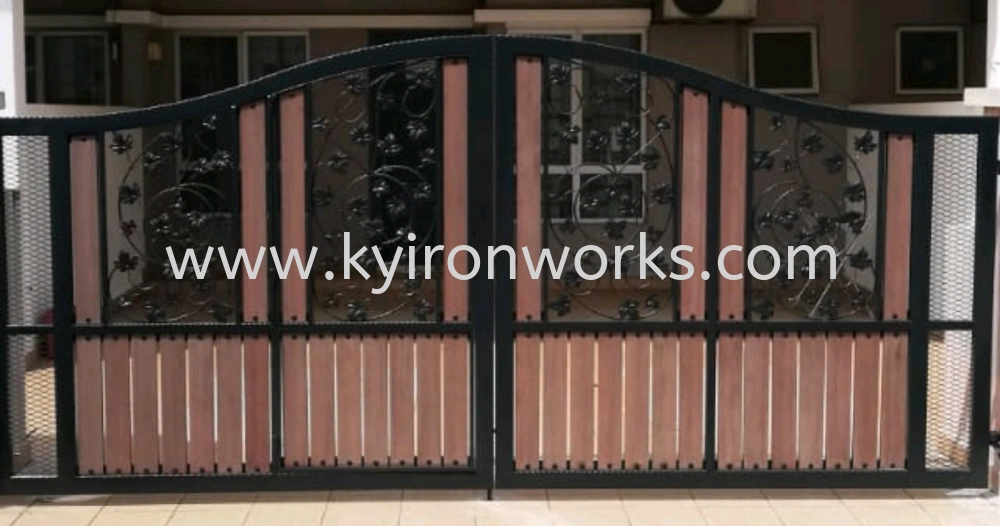 Wrought Iron Aluminium/Diamond Net Main Gate (Folding/Swing)