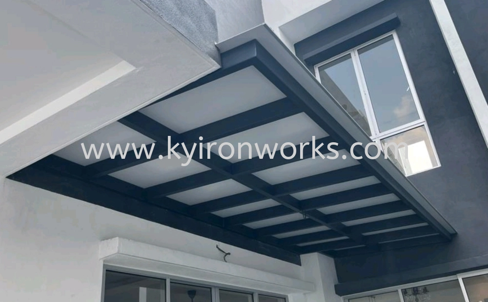 Mild Steel Aluminium Composite Panel (ACP 4mm)Pergola Roof Awning -Frame & Bean Ms 1 1/2x3(1.6) or Ms 2x4(1.6) Hollow