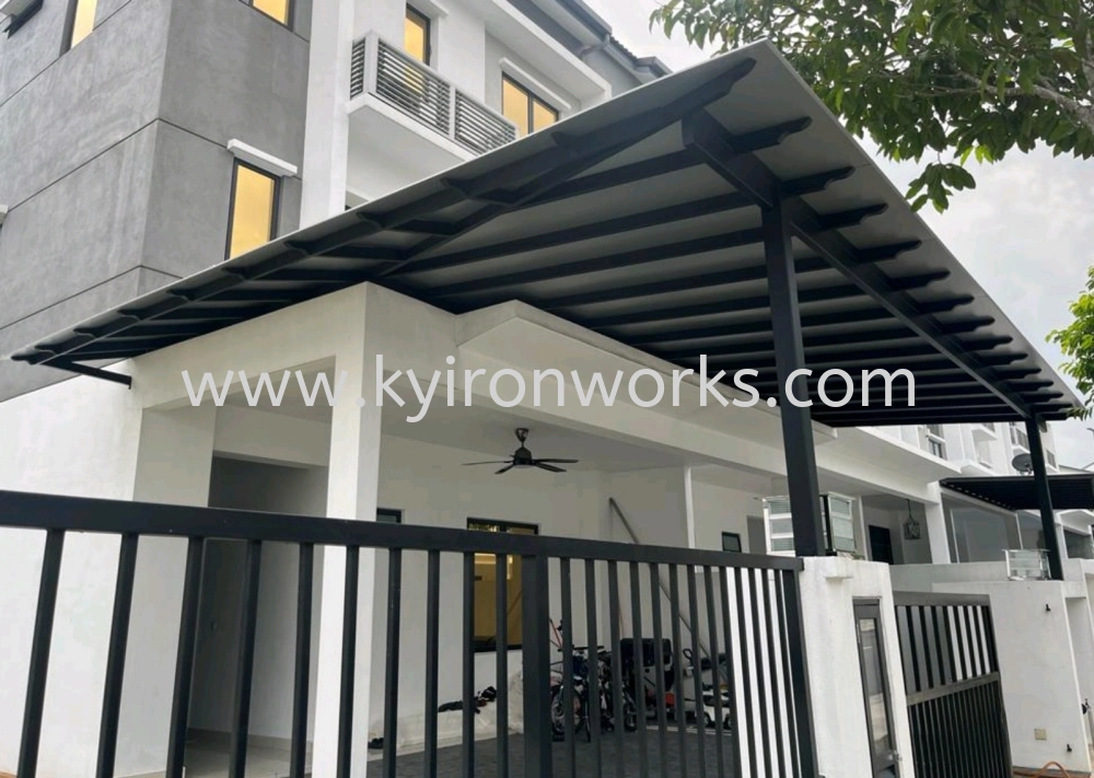Mild Steel Aluminium Composite Panel (ACP 4mm)Pergola Roof Awning -Frame Ms 1 1/2x3(1.6) or Ms 2x4(1.6) Hollow ,Bean Ms 2x5(1.9))Hollow,Pillar Ms 4x4(1.9)Hollow 