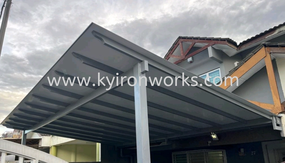 Mild Steel Aluminium Composite Panel (ACP 4mm)Pergola Roof Awning -Frame Ms 1 1/2x3(1.6) or Ms 2x4(1.6) Hollow ,Bean Ms 2x5(1.9))Hollow,Pillar Ms 4x4(1.9)Hollow 