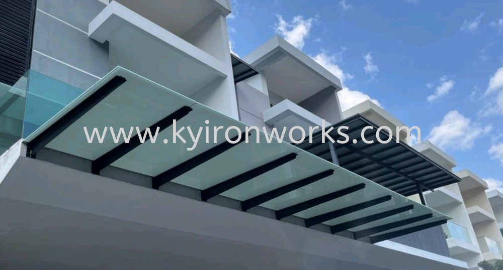 Mild Steel Laminate Glass(10mm) Awning-Frame Ms IBean