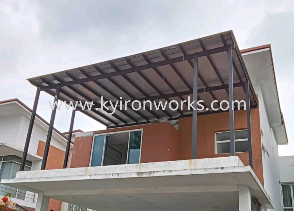 Mild Steel Aluminium Composite Panel (ACP 4mm)Pergola Roof Awning -Frame Ms 1 1/2x3(1.6) or Ms 2x4(1.6) Hollow ,Bean Ms 2x5(1.9))Hollow,Pillar Ms 4x4(1.9)Hollow 
