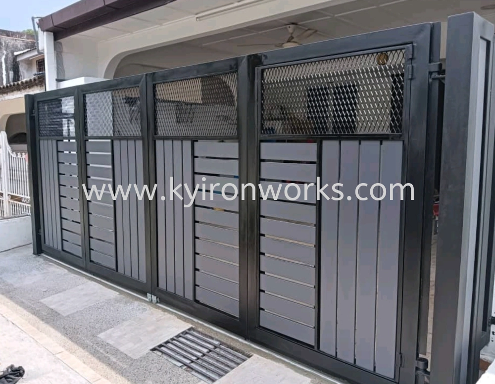 Mild Steel Aluminium/Diamond Net Main Gate (Folding/Swing)