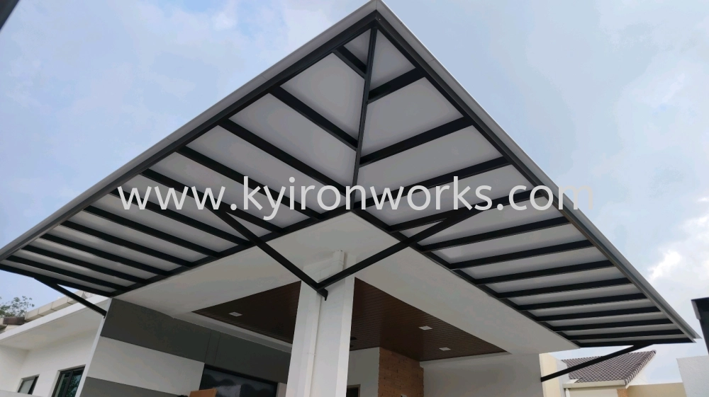 Mild Steel Aluminium Composite Panel (ACP 4mm)Pergola Roof Awning -Frame/Arm Ms 1 1/2x3(1.6) or Ms 2x4(1.6) Hollow  