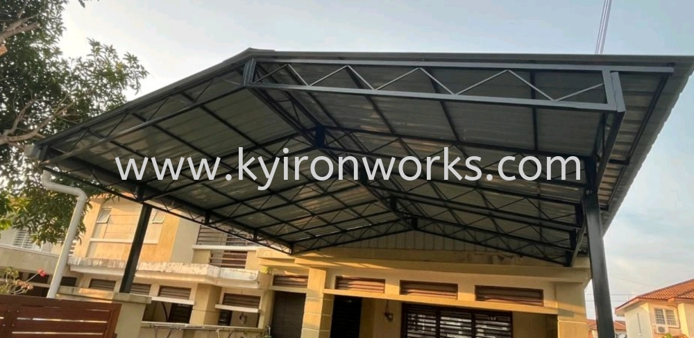 Mild Steel G28(0.35mm)Metal Deck Awning- Frame Ms 1 1/2x3(1.6),Ms 1X1(1.0)Hollow ,Bean Ms 2x4(1.6)Hollow ,Pillar Ms 4x4(1.6)Hollow 