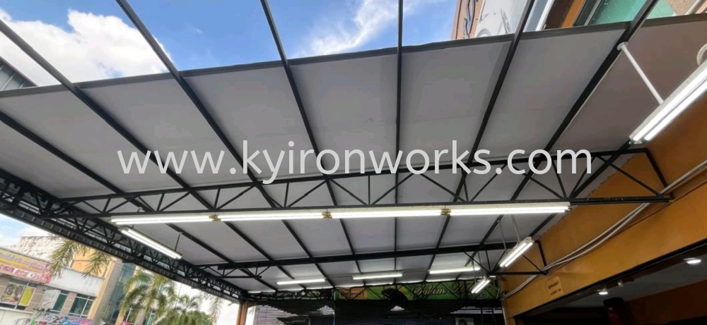 Mild Steel Metal Deck Pu Form Awning 