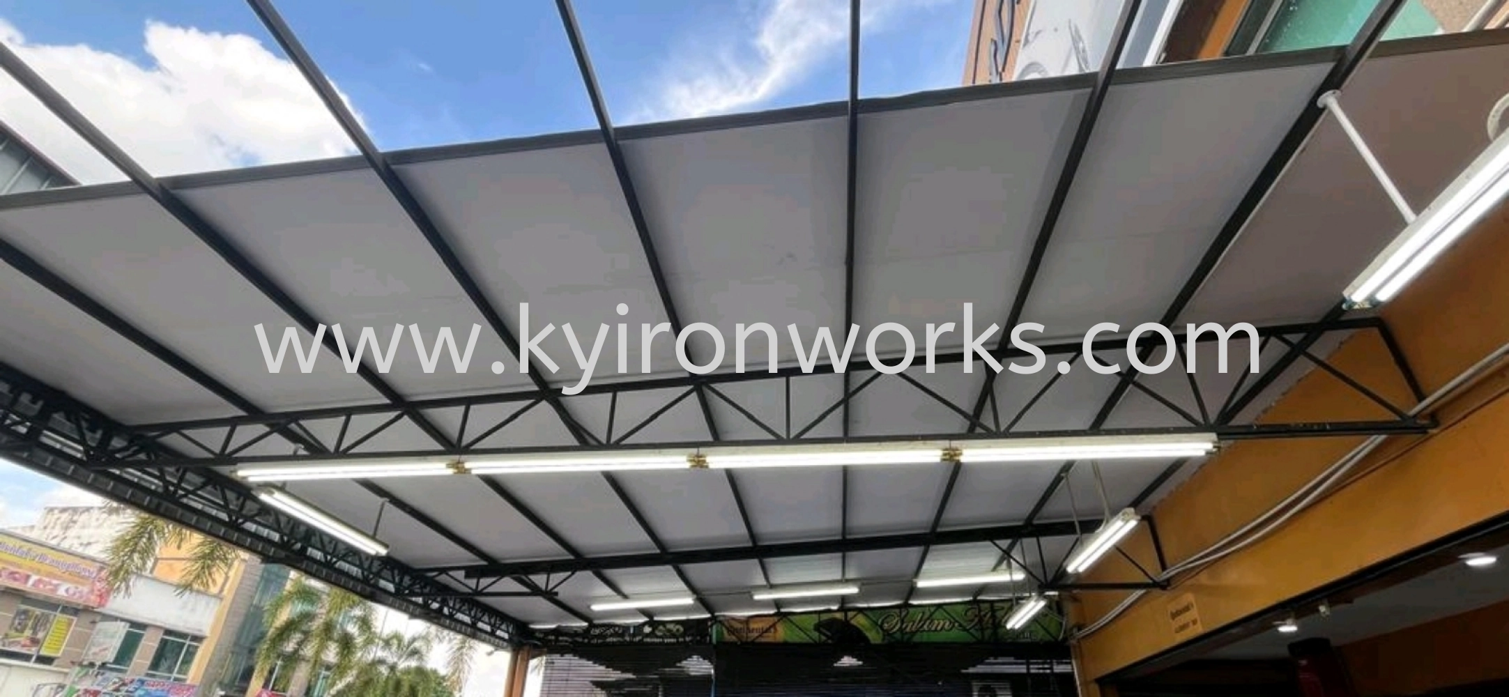 Mild Steel Metal Deck Pu Form Awning