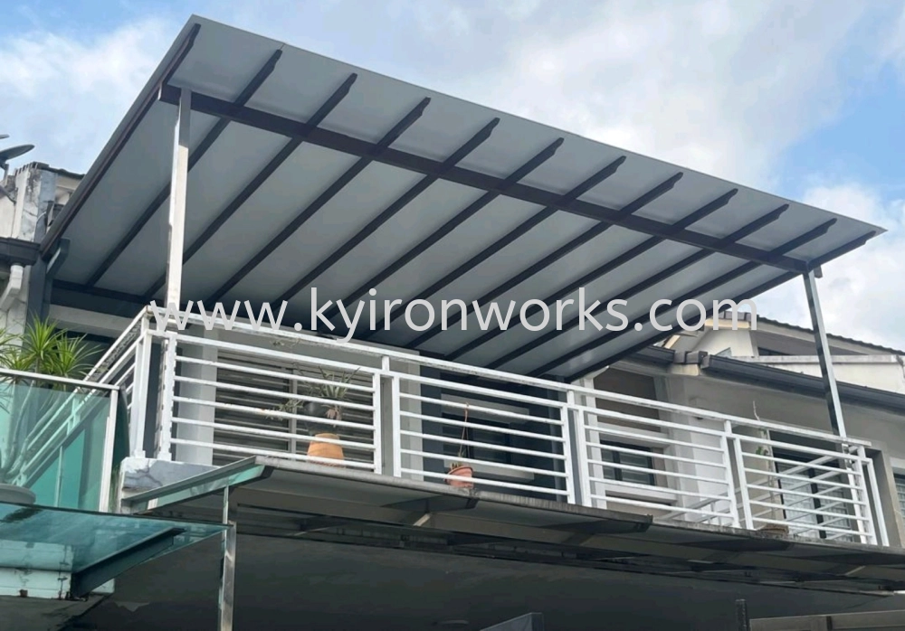  Mild Steel Aluminium Composite Panel (ACP 4mm)Pergola Roof Awning -Frame Ms 1 1/2x3(1.6) or Ms 2x4(1.6) Hollow ,Bean Ms 2x5(1.9)Hollow,Pillar S. S Hollow