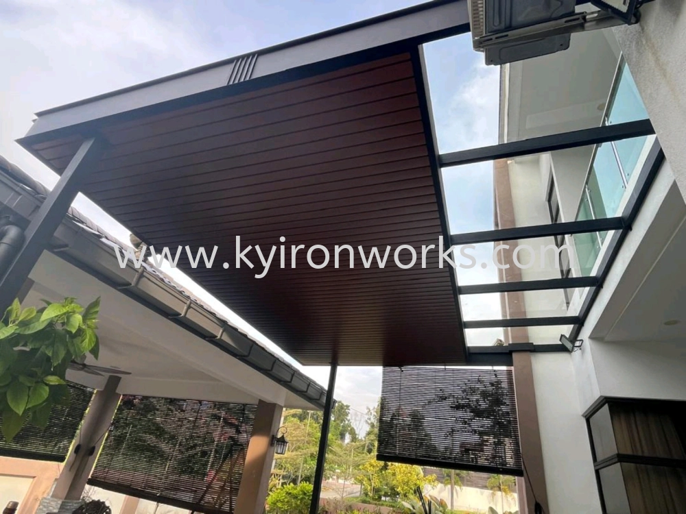Mild Steel Laminate Glass(10mm) Roof Awning -Frame Ms 2x4(1.9)Hollow ,Bean IBean ,Pillar Ms 4x4(1.9)Hollow