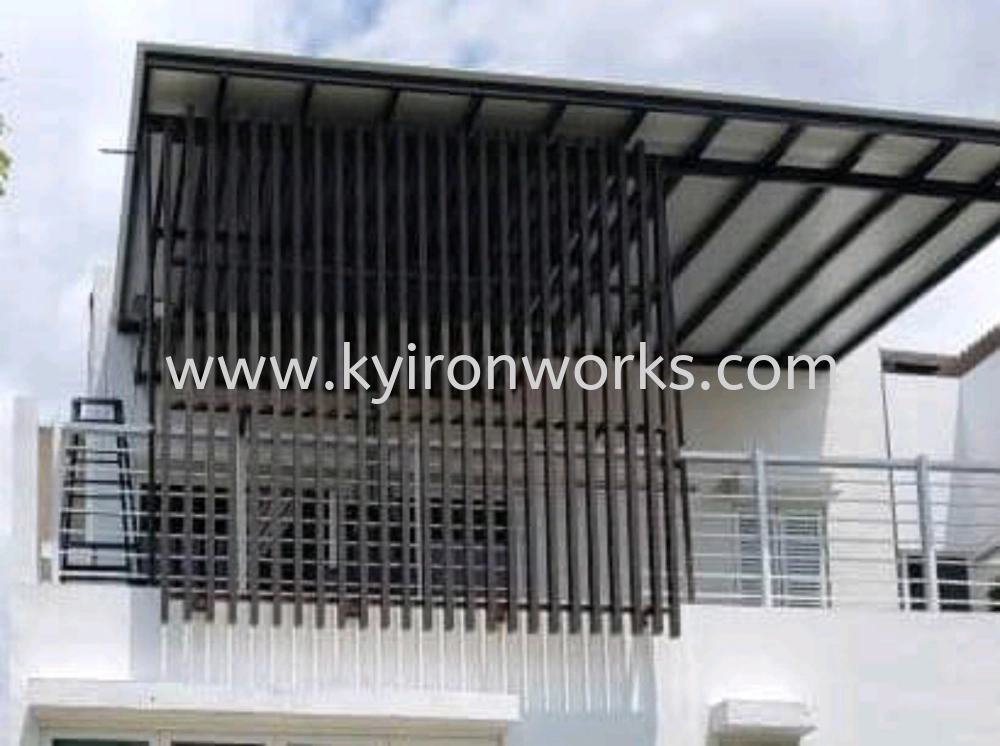 Mild Steel Aluminium Composite Panel (ACP 4mm)Pergola Roof Awning -Frame Ms 1 1/2x3(1.6) or Ms 2x4(1.6) Hollow ,Bean Ms 2x5(1.9)Hollow,Pillar Ms 4x4(1.9)Hollow 