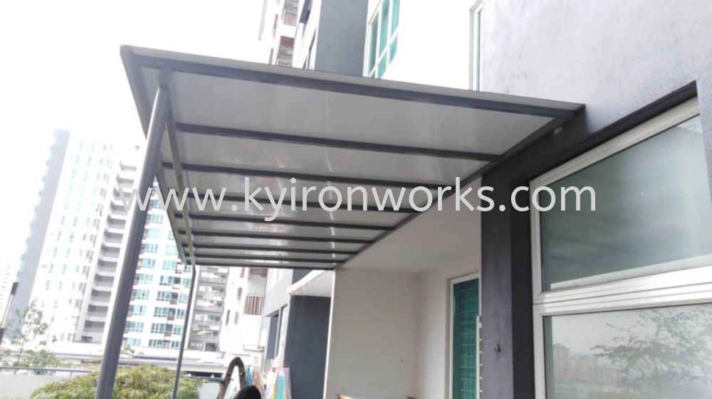 Mild Steel Aluminium Composite Panel (ACP 4mm)Skylight Awning -Frame Ms 1 1/2x 1 1/2(1.2)Hollow ,bean 2x4(1.6)Hollow,2 inchi Round Pillar 