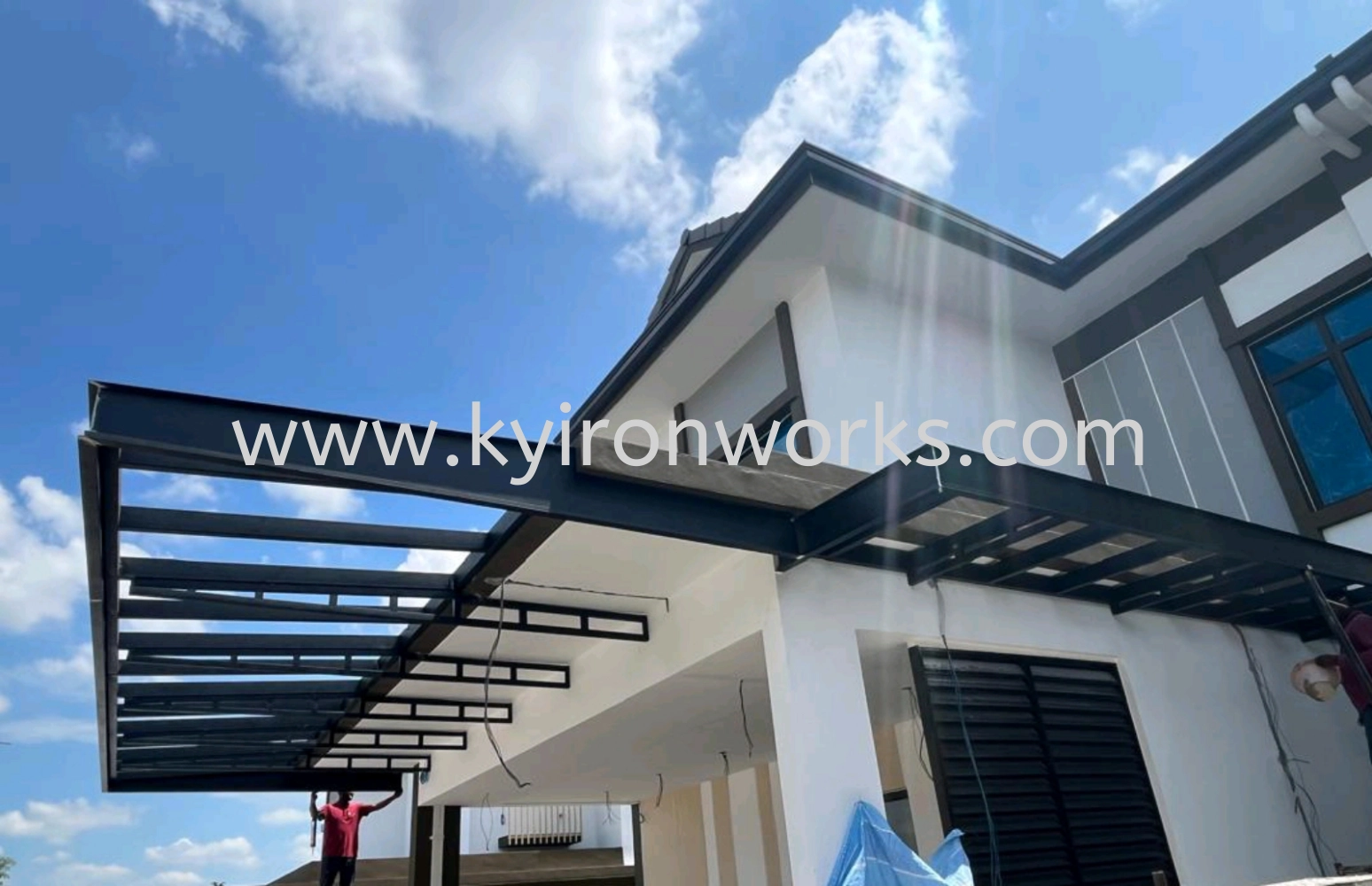 Mild Steel Aluminium Strip Ceiling Awning