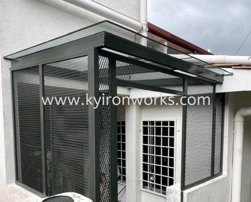Mild Steel Laminate Glass(10mm) Roof Awning -Frame Ms 2x4(1.9)Hollow 