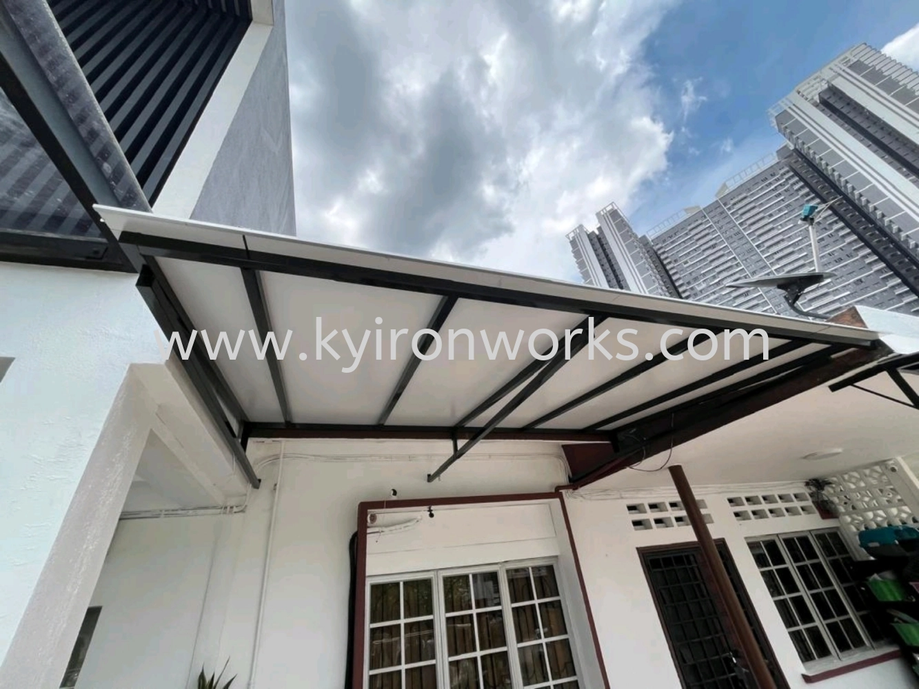 Mild Steel Aluminium Composite Panel (ACP 4mm)Pergola Roof Awning -Frame Ms 1 1/2x 1 1/2(1.2)Hollow 