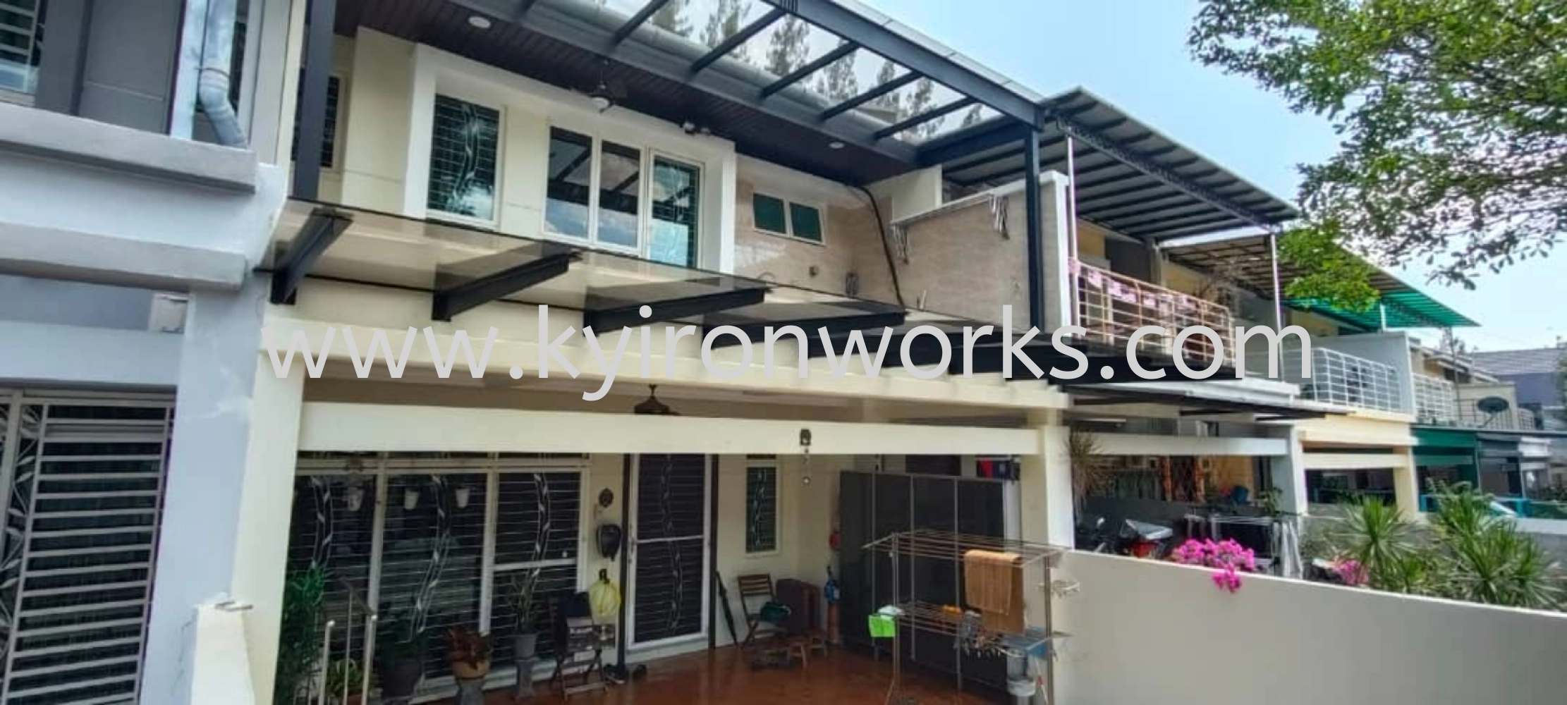 Mild Steel Laminate Glass(10mm) Awning-Frame Ms IBean