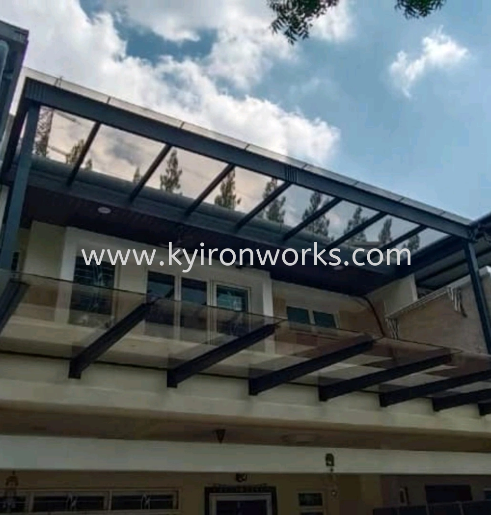 Mild Steel Laminate Glass(10mm) Awning-Frame Ms IBean