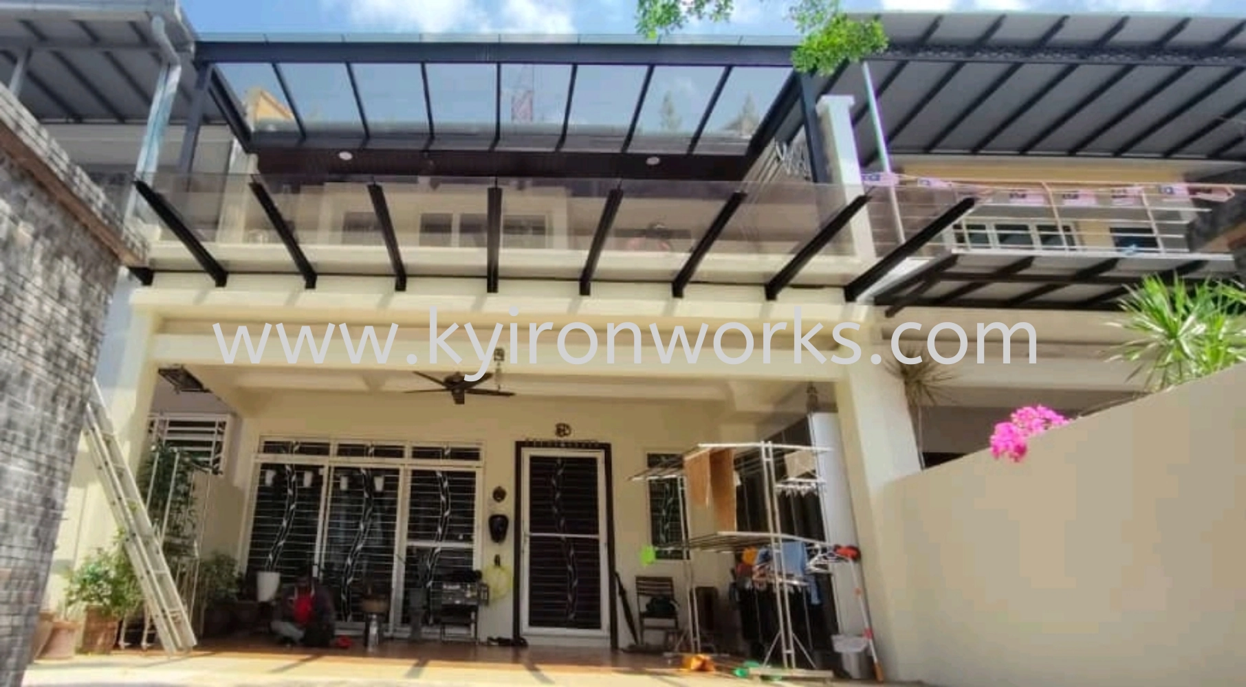 Mild Steel Laminate Glass(10mm) Awning-Frame Ms IBean