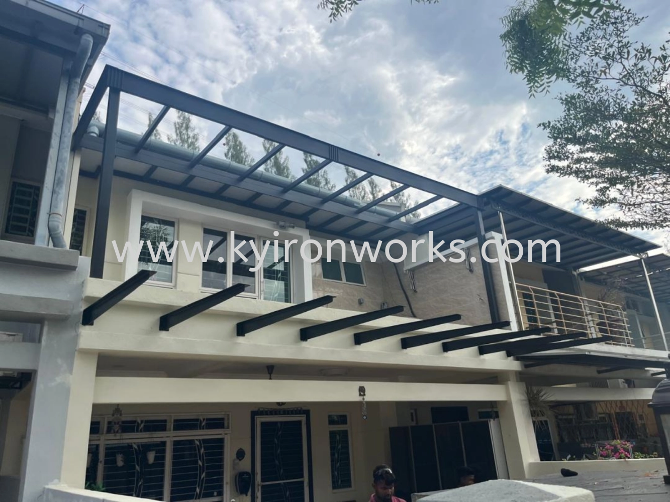 Mild Steel Laminate Glass(10mm) Awning-Frame Ms IBean