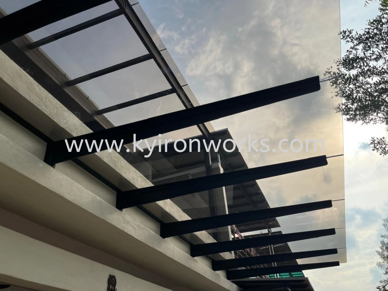 Mild Steel Laminate Glass(10mm) Awning-Frame Ms IBean