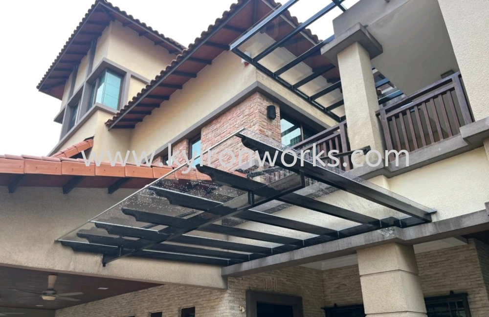  Mild Steel Polycarbonate Clear Colour(3mm-Solid)Pergola Roof Awning -Frame Ms 1 1/2x3(1.6) or Ms 2x4(1.6) Hollow ,Bean Ms 2x5(1.9)Hollow, Pillar Ms 2 inchi Round steel