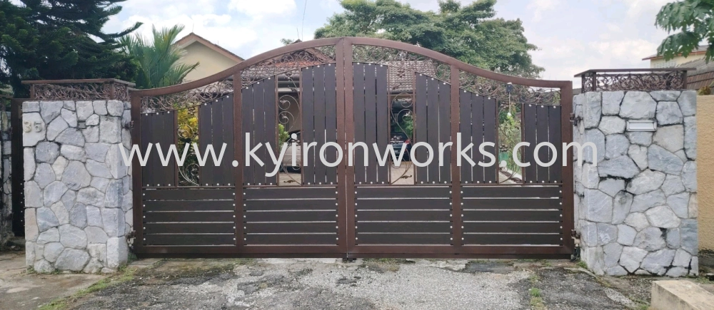 Wrought Iron Aluminium Panel Main Gate (Folding/Swing)