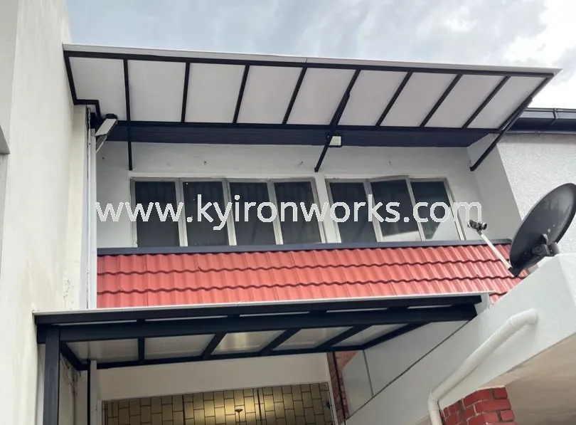 Mild Steel Aluminium Composite Panel (ACP 4mm) Pergola Roof Awning - Frame Ms 1 1/2x3 / 2x4(1.6mm) Hollow, Bean Ms 2x5(1.9/2.3mm) Hollow,Pillar 4x4(1.9mm)Hollow