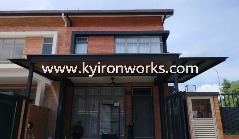 Mild Steel Aluminium Composite Panel (ACP 4mm-Wood color) Pergola Roof Awning - Frame Ms 1 1/2x3 / 2x4(1.6mm) Hollow, Bean/Arm Ms 1 1/2x3 / 2x4(1.6mm) Hollow