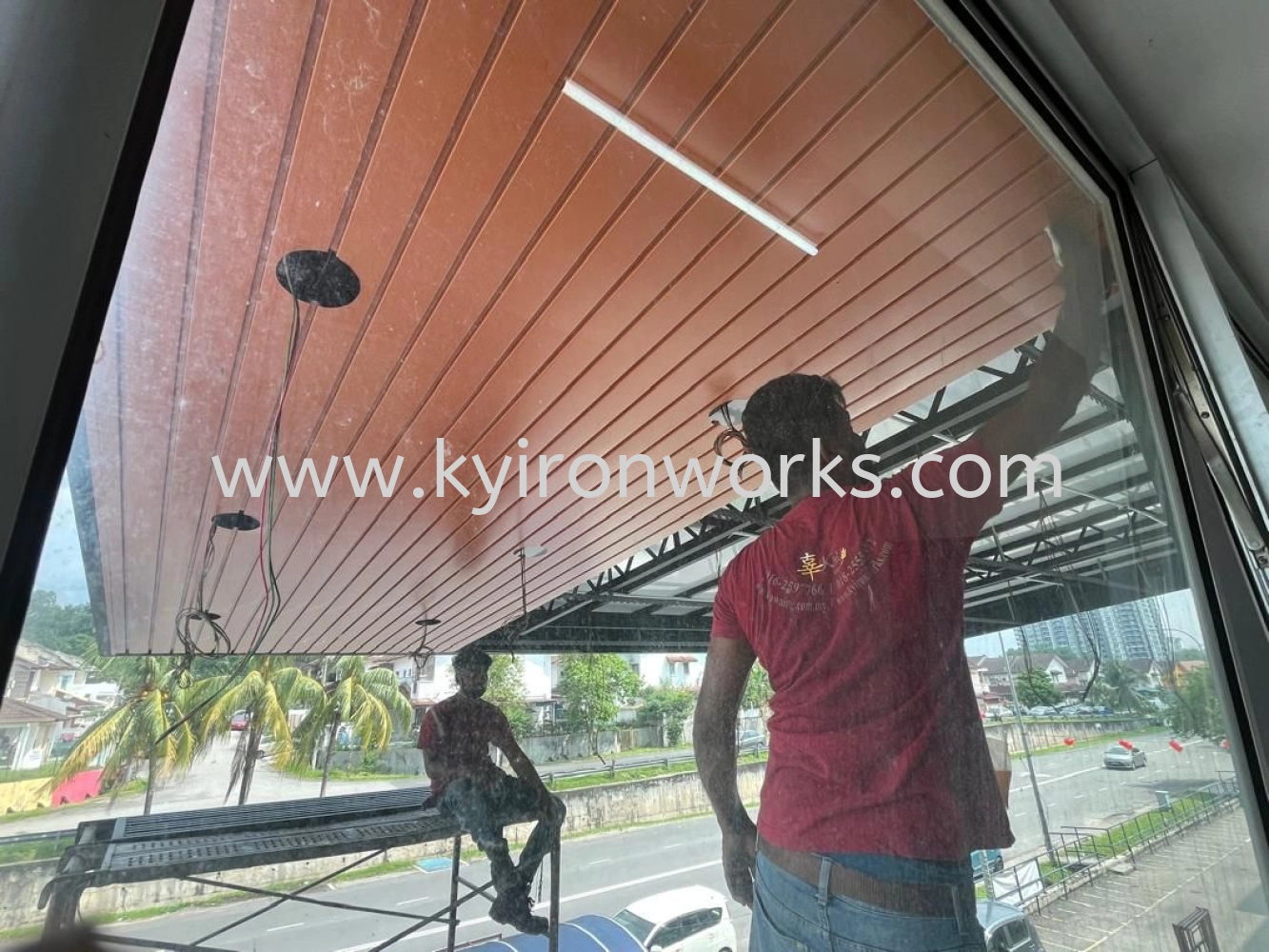 Mild Steel Aluminium Strip Ceiling Awning