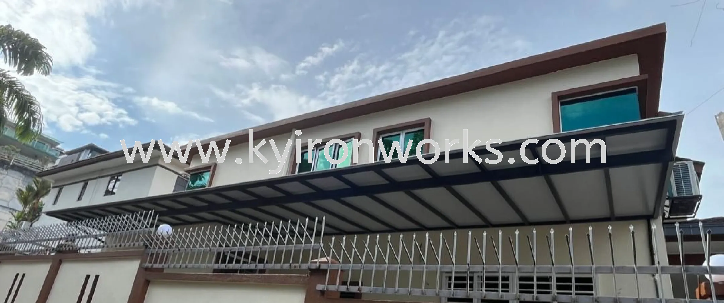 Mild Steel Aluminium Composite Panel (ACP 4mm) Pergola Roof Awning - Frame Ms 1 1/2x3 / 2x4(1.6mm) Hollow, Bean Ms 2x5(1.9/2.3mm) Hollow,Pillar 4x4(1.9mm)Hollow