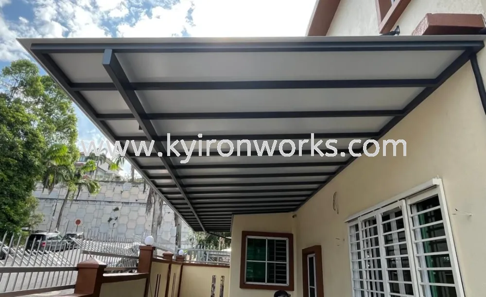 Mild Steel Aluminium Composite Panel (ACP 4mm) Pergola Roof Awning - Frame Ms 1 1/2x3 / 2x4(1.6mm) Hollow, Bean Ms 2x5(1.9/2.3mm) Hollow,Pillar 4x4(1.9mm)Hollow